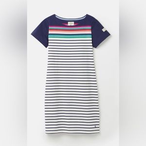 Joules Riviera Bordstripe Multicolored Casual T-shirt Dress Women's Size 10